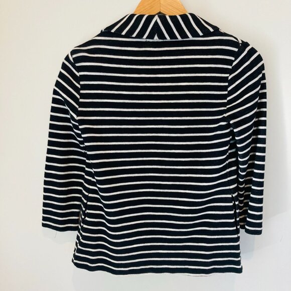 Maison Jules Sao Paulo Black White Stripe Stretch Blazer - Picture 2 of 5